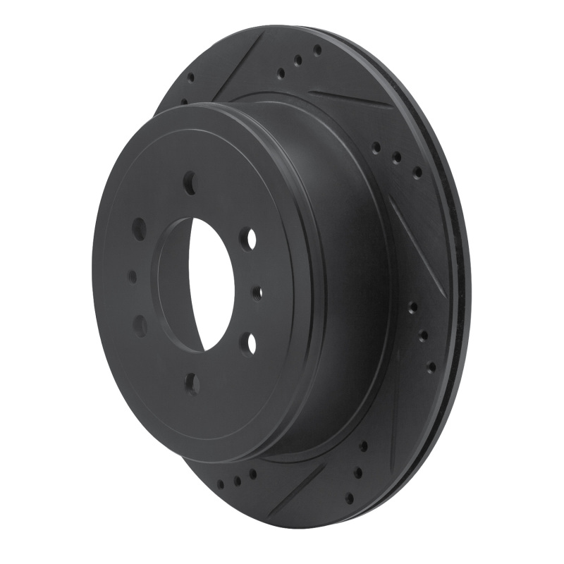 Ford F-150 Brake Rotor (1) - Front Left - R1 Concepts - Drilled & Slotted - Black - `04-`08